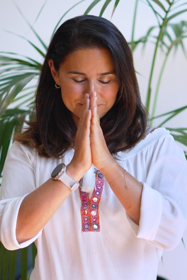 Woman practicing mindful yoga